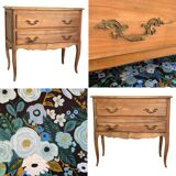 Solid raw walnut sauteuse chest of drawers