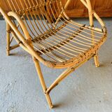 Rattan shell armchair 1960/70