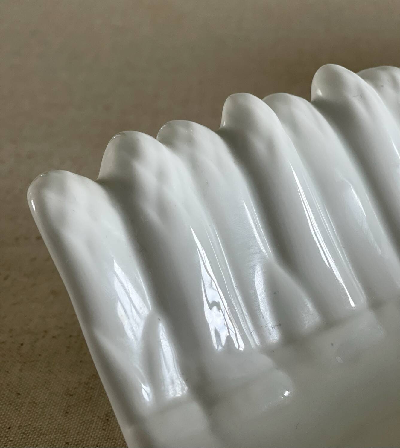 19th century porcelain asparagus dish.