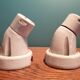 Pair of angled wall lamps art deco porcelain