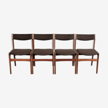 Set de 4 chaises de salle à manger en teck par Erik Buch pour Anderstrup 1950s