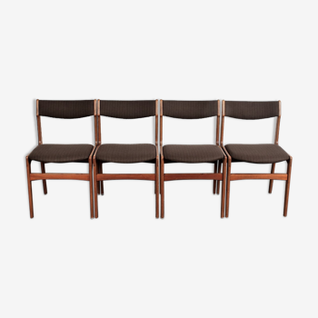 Set of 4 teak dining chairs by Erik Buch for Anderstrup 1950s