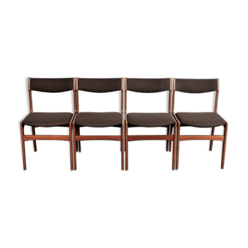 Set de 4 chaises de salle à manger en teck par Erik Buch pour Anderstrup 1950s