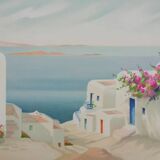 Janick lederle: on the greek island, original signed lithograph
