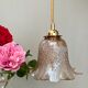 Baladeuse tulipe vintage en verre ambré et nacré