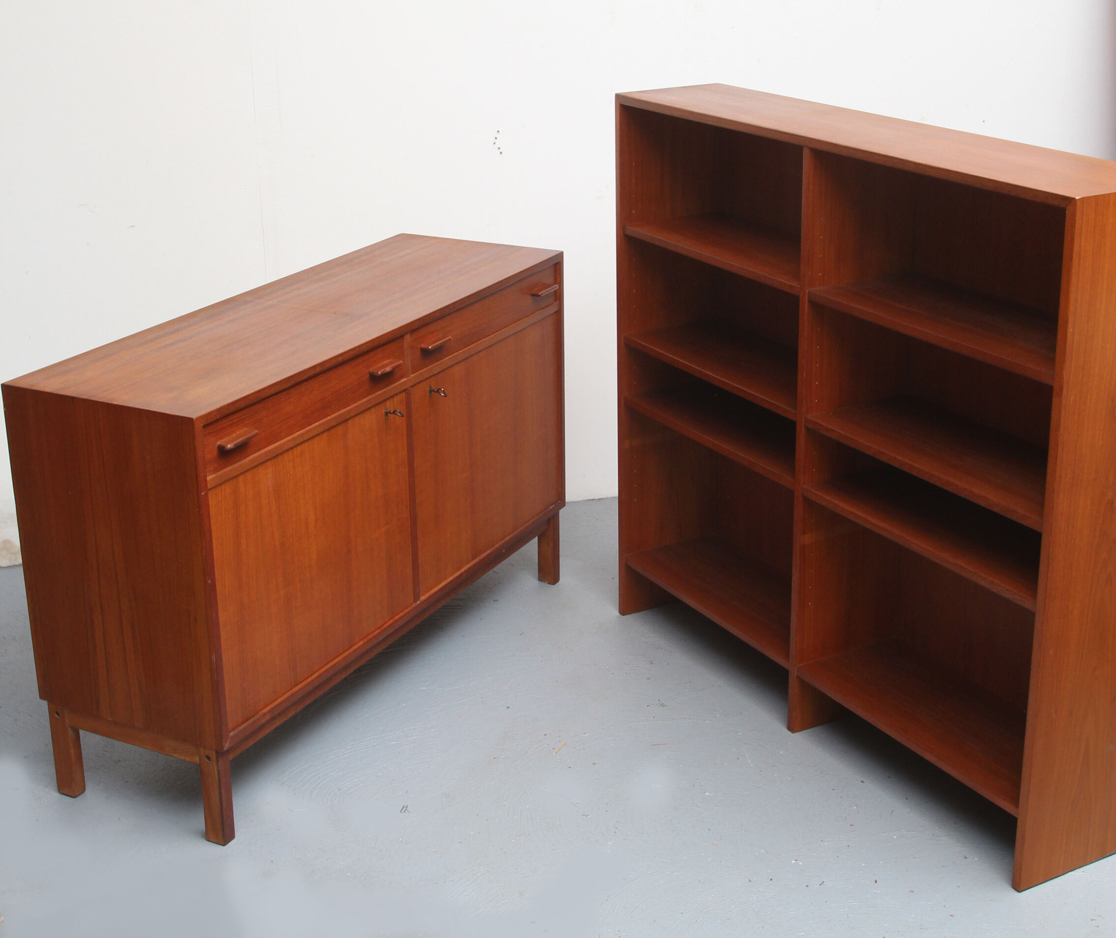 Model 3, 1960s sideboard in teak with rack, Interier Praha