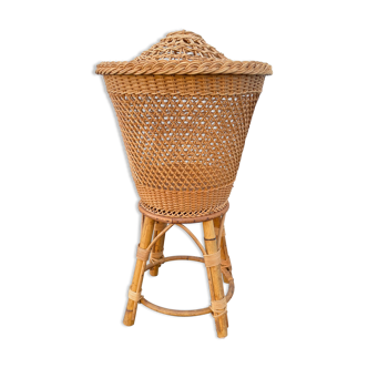 Rattan book basket from the 60's