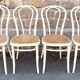 Set of 4 cream caned bistro chairs – Thonet, timeless elegance