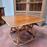 Square rattan coffee table