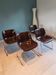 4 chaises Space Age marron et chrome, 1970