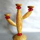Candle holder in gilded bronze and resin by Richard Lauret for Fondica. France 1990s