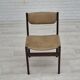 1970s, set of 5 Danish dinning chairs, original condition, teak wood, leather.