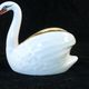 Pair of salters in limoges porcelain white swans