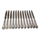 12 couteaux de table métal argenté orfèvre Frionnet florian