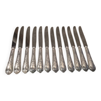 12 silver-plated table knives by silversmith Florinet Frionnet