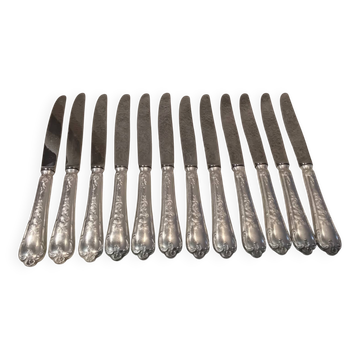 12 silver-plated table knives by silversmith Florinet Frionnet
