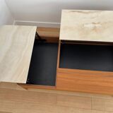Table basse Calligaris en noyer et céramique