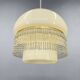 Mid-Century Opaline Glass Pendant Light with Brass Detail & Beads