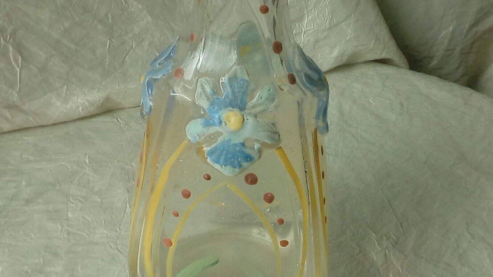 Legras enameled glass carafe in bold enamel late 19th century