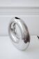Vintage round vase sculpture in polished chrome aluminium, Italian work.