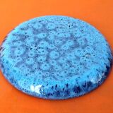 Presentation bowl enamelled ceramic, speckled navy blue