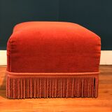 Pink velvet ottoman