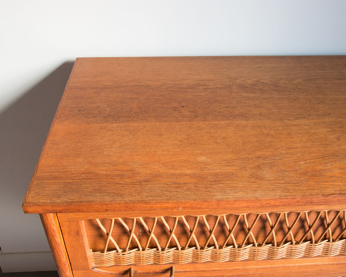 Rattan chest of drawers