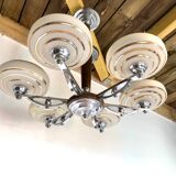 6-light art deco chandelier