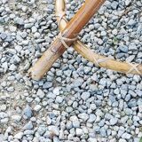 Rattan and bamboo plant holder from the 50s