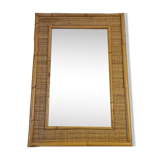 Vintage Mirror Dal Vera Bamboo Rattan 1970