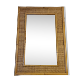 Vintage Mirror Dal Vera Bamboo Rattan 1970