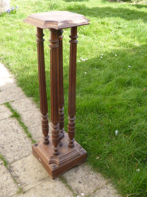 Old wooden saddle, 4 columns, chiseled,