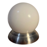 Round opal globe wall light with aluminum fixing