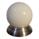 Round opal globe wall light with aluminum fixing