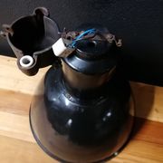 Industrial vintage factory pendant lamp, enamelled metal, 60s
