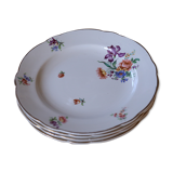 4 flowery plates Digoin & Sarreguemine