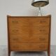 Vintage chest of drawers with compass feet, 1950s, 4 drawers