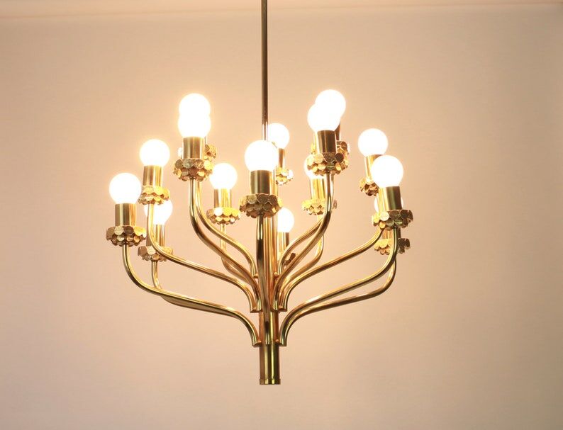 Brass chandelier 1970s