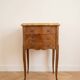 Pair of Louis XV bedside tables with marble and marquetry.