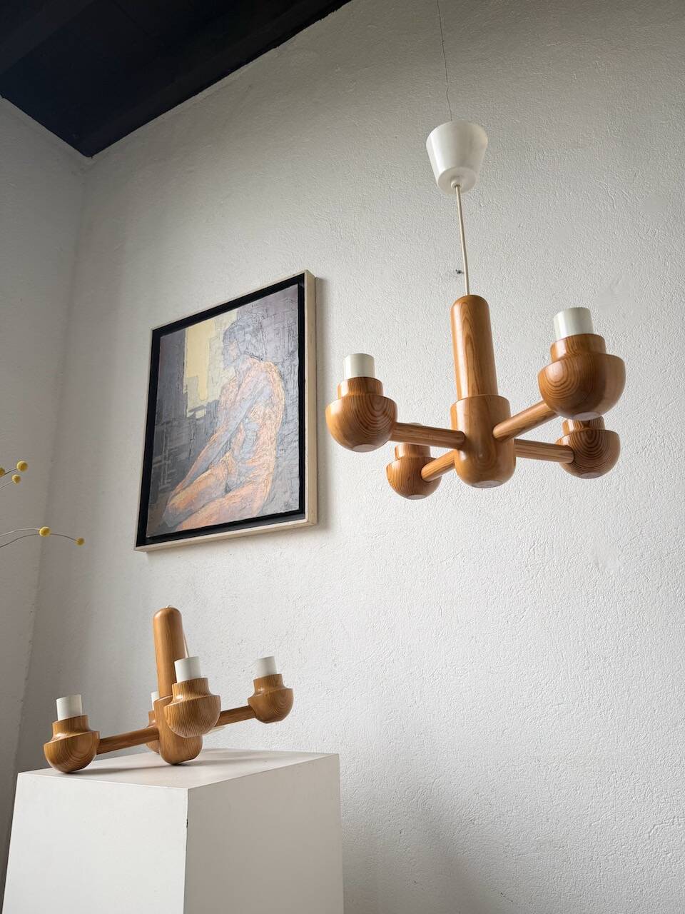 Paire de suspensions Ikea en pin 1980