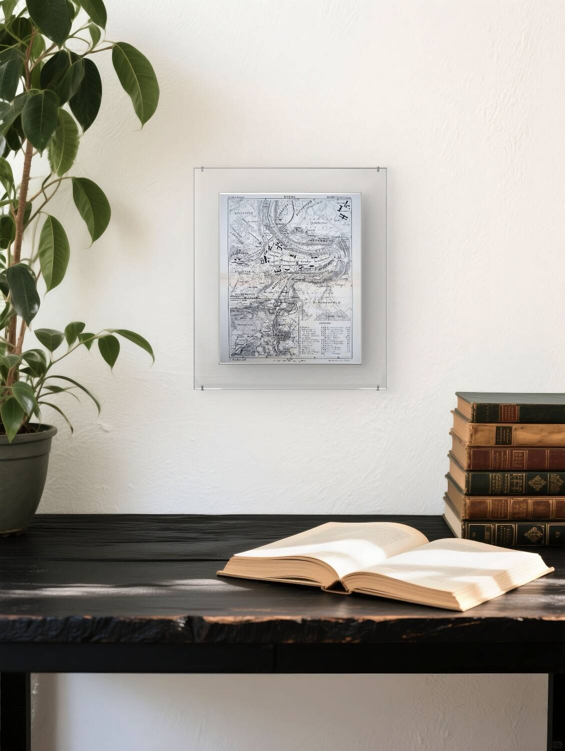 Bern, old map, printed in 1844.