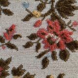 Antique Louis XV style shepherdess armchair in floral flocked fabric