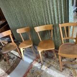 Set 4 mismatched bistro chairs Annee 50/60