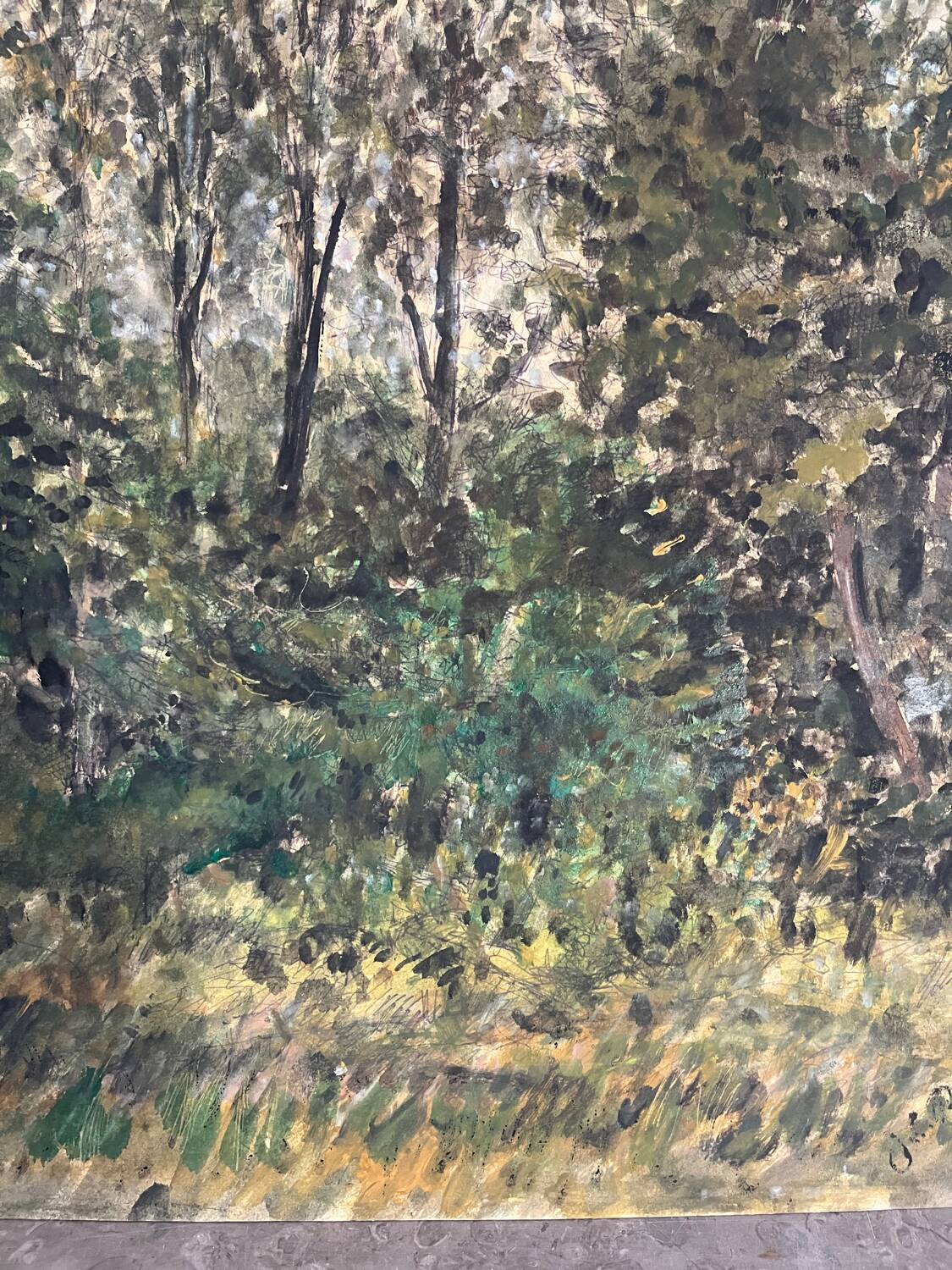 "Trees" oil on cardboard signed