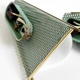 Pair of beautiful mint green Mid Century Modern perforated sheet metal wall