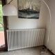 Large vintage Italian arc floor lamp – 1970s – Marble, chrome, and opaline diffuser