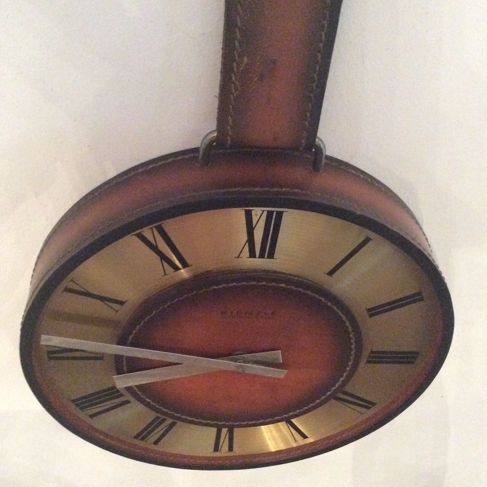 Kienzle leather wall clock from the 70s