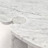 Round dining table Eros in Carrara marble by Angelo Mangiarotti for Skipper Italy 1970s