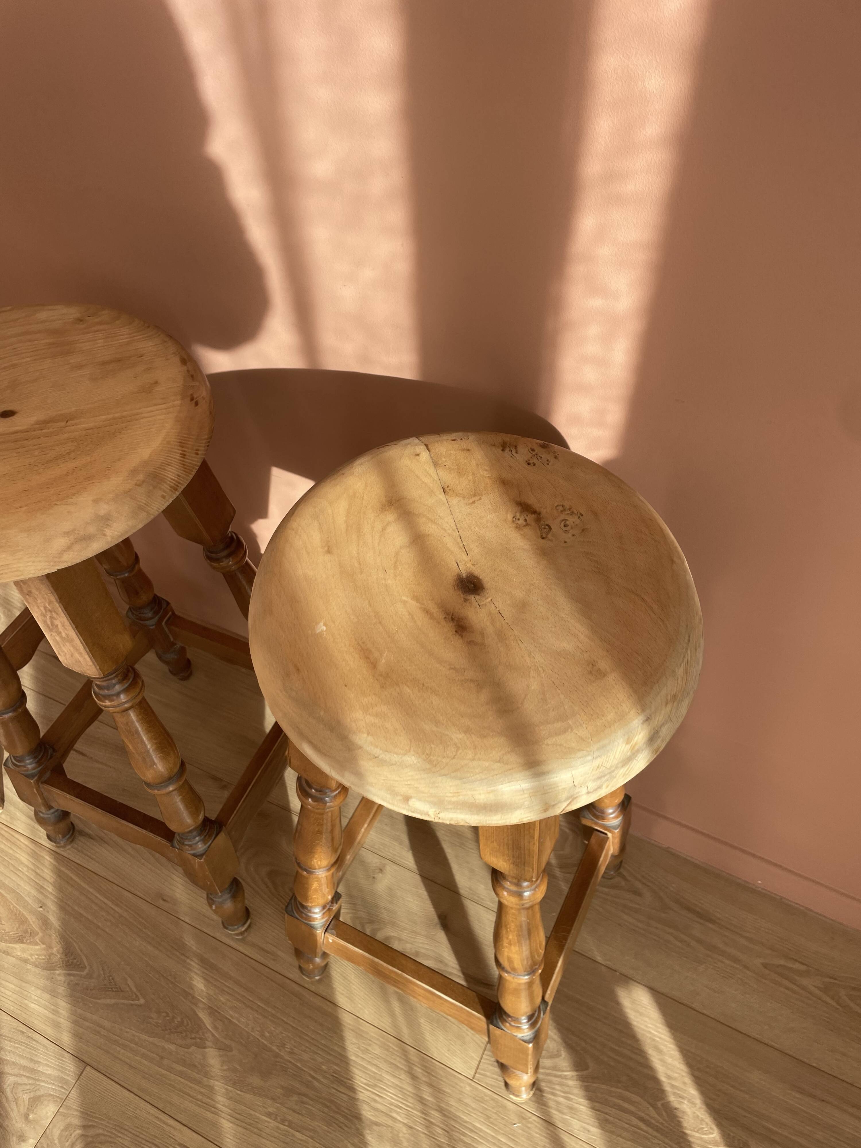 Solid wood bar stool
