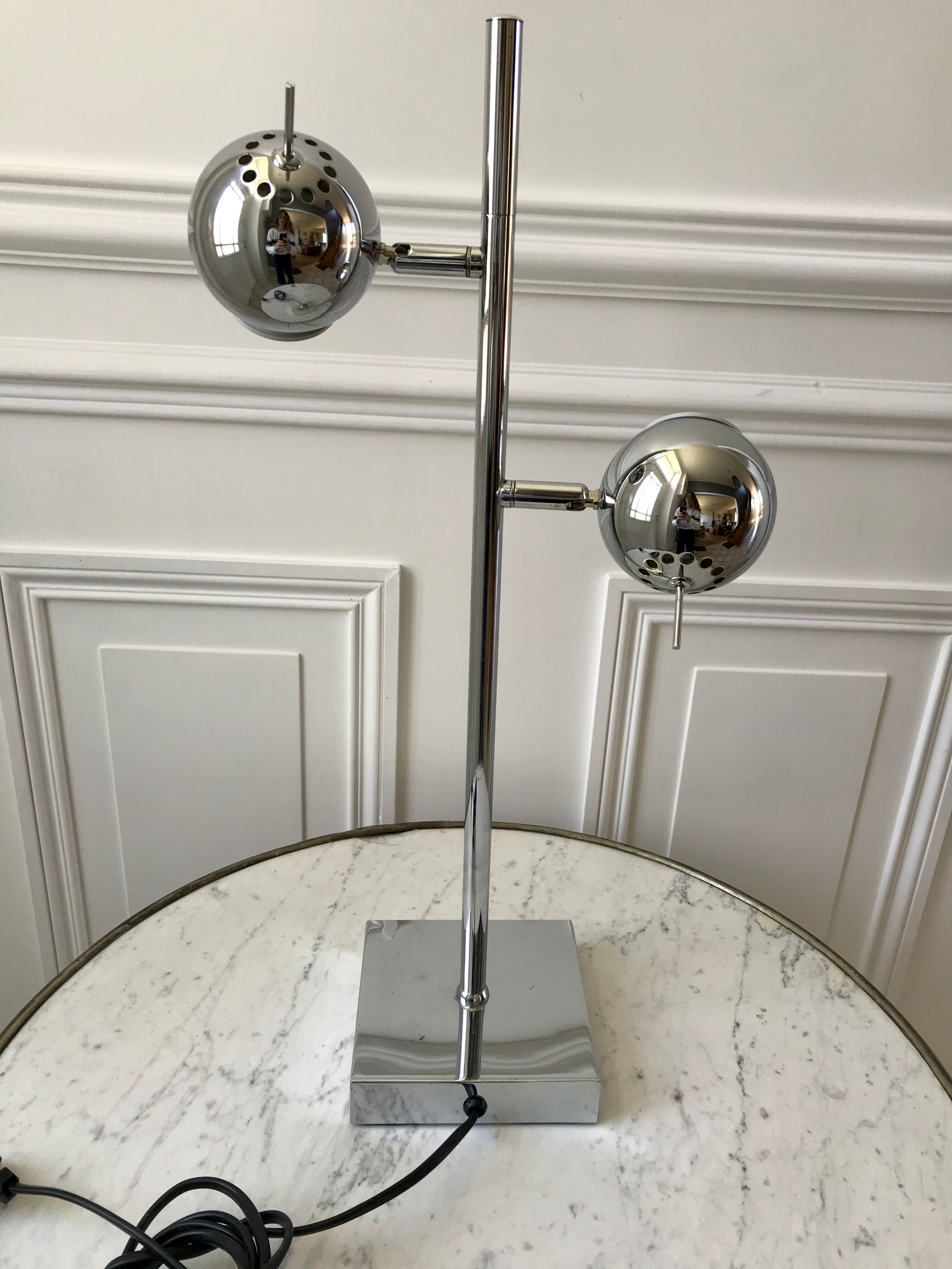 Modular eyeball lamp chrome 70s-80s